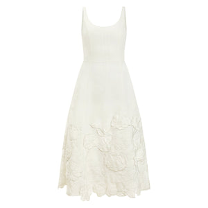 Amanda Midi Dress in Ivory