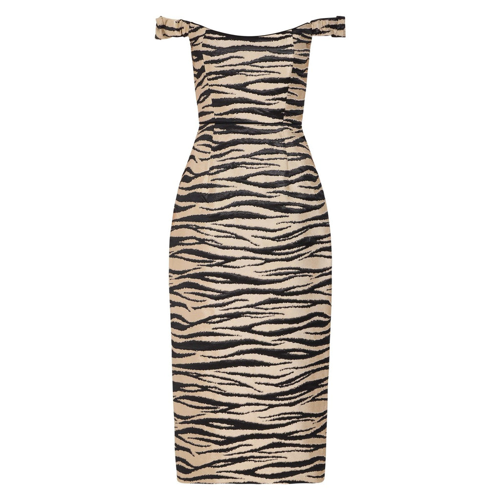 amina-zebra-striped-midi-dress