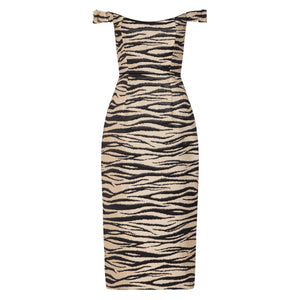 amina-zebra-striped-midi-dress