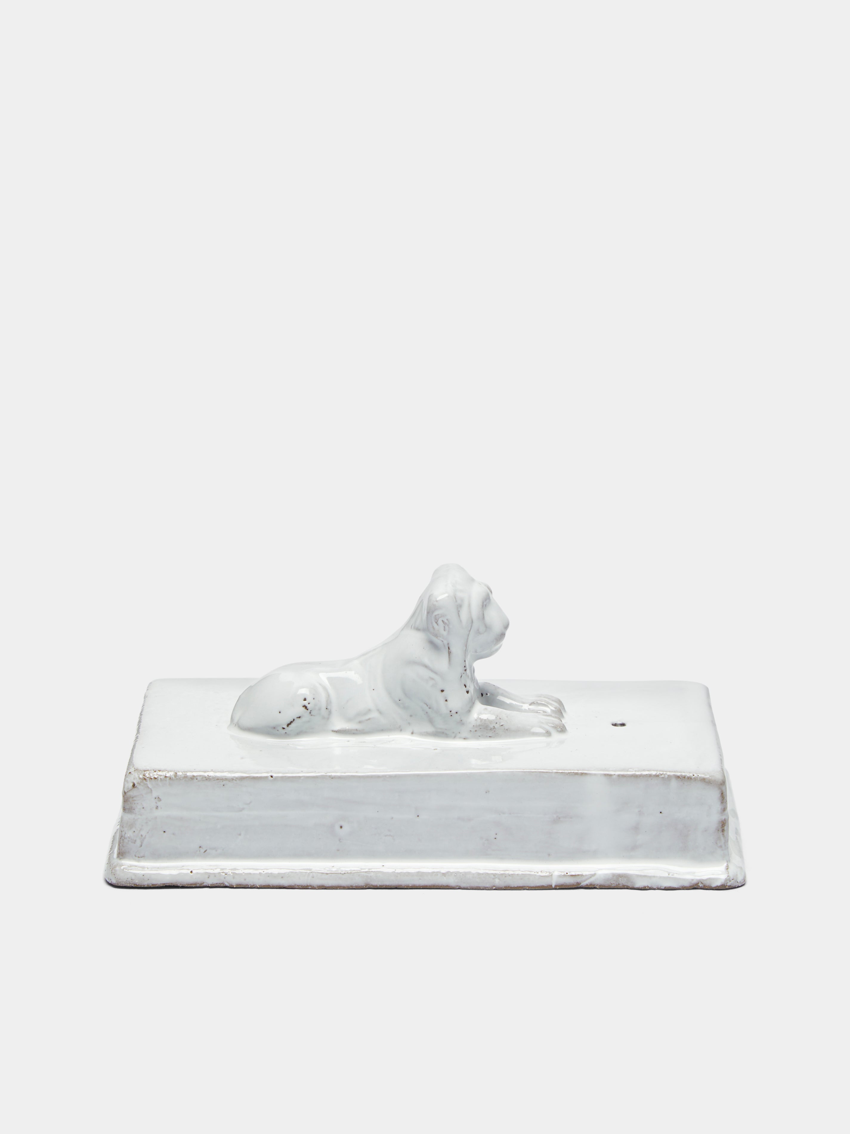 Astier de Villatte Lion Hand-Glazed Ceramic Incense Holder