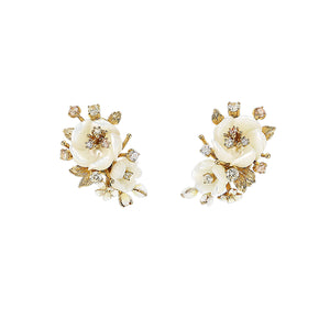 Ivory Floral Cluster Earrings