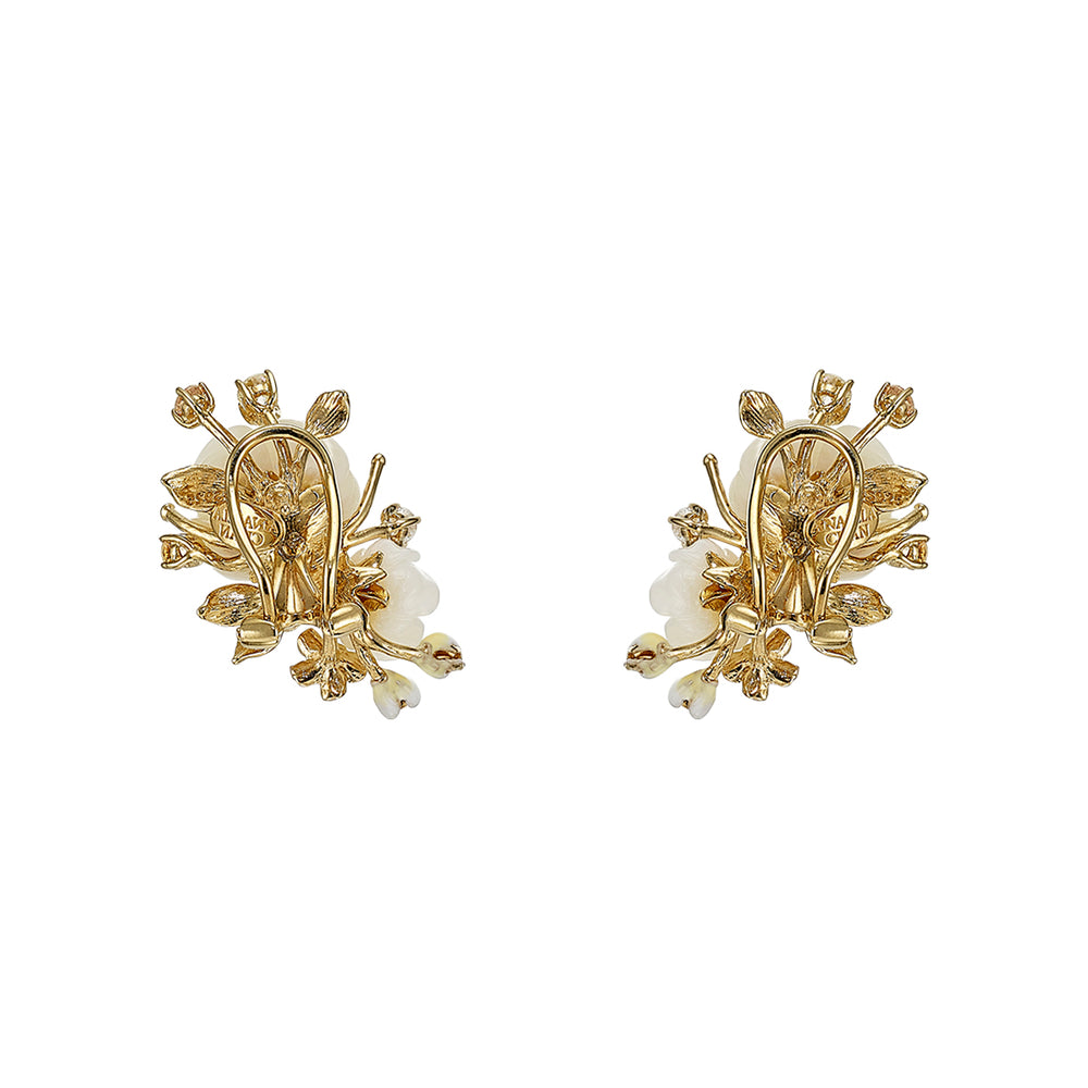 Ivory Floral Cluster Earrings