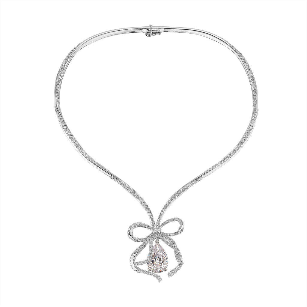 Diamond Bow Necklace