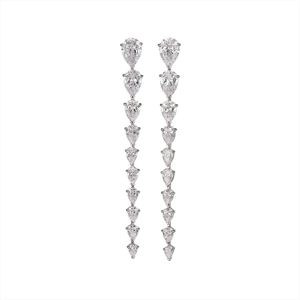 Diamond Nova Earrings. White Gold