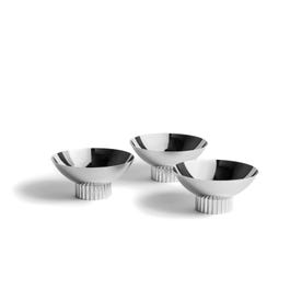 ANNA New York Striations Trio Bowl Set of 3, Silver Striations Trio Bowl Set of 3, Silver