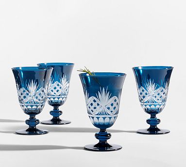 Antique Cut Glass Goblets - Set of 4