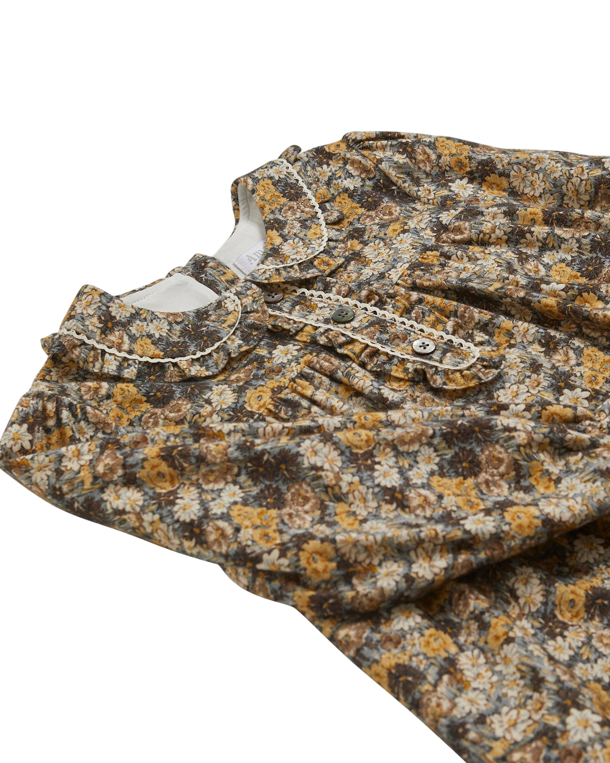 Antoinette Dress Floral Emerised Twill