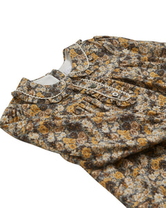 Antoinette Dress Floral Emerised Twill