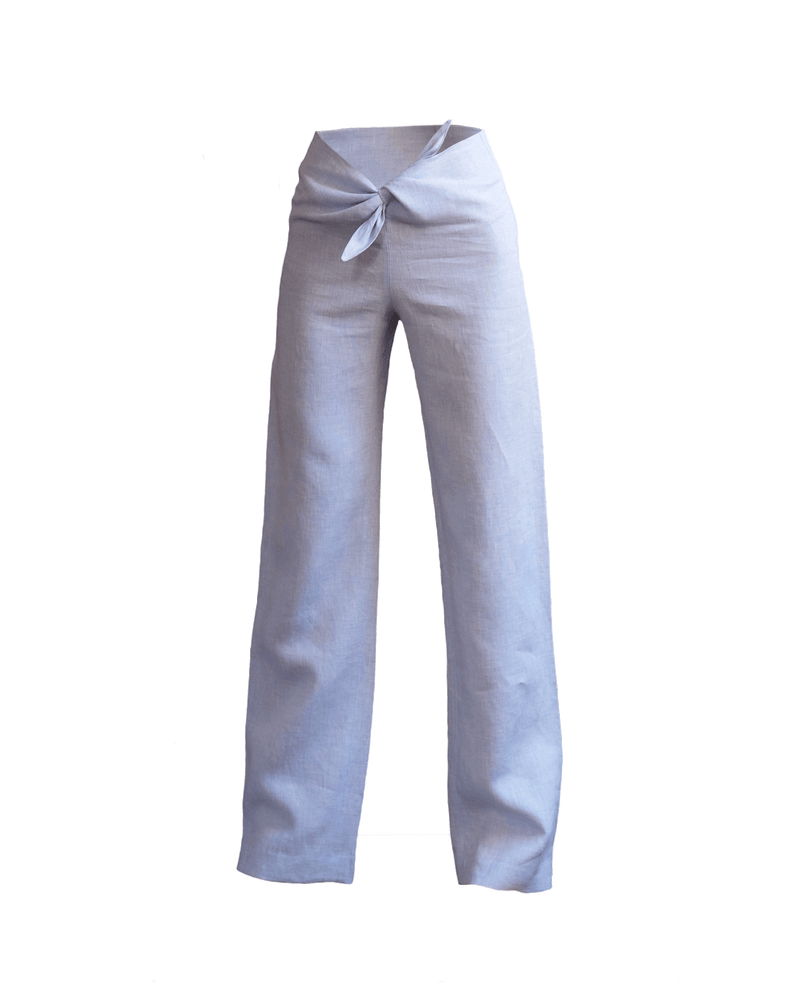 Pastel Bow Pants in Ice Blue