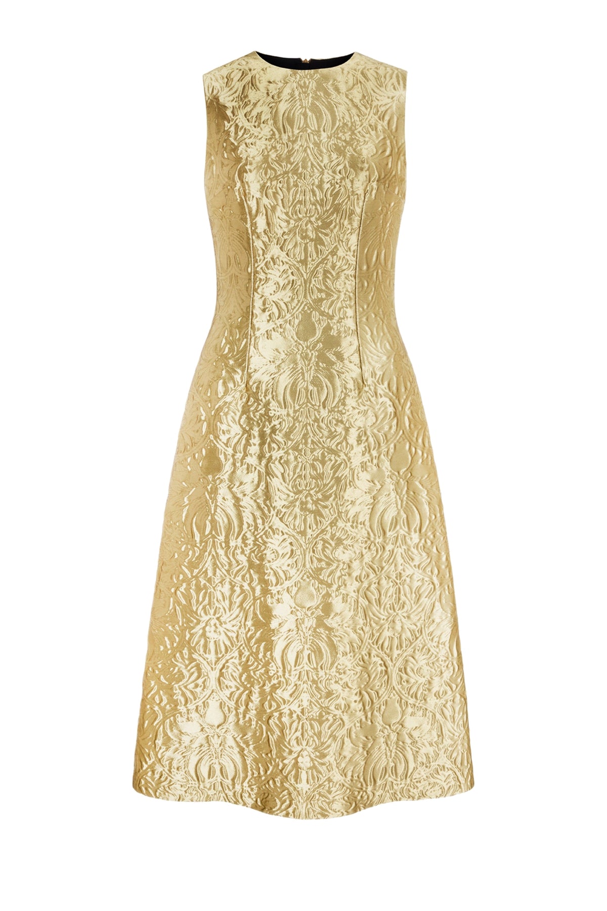 Anv Dress in Gold Metallic Jacquard