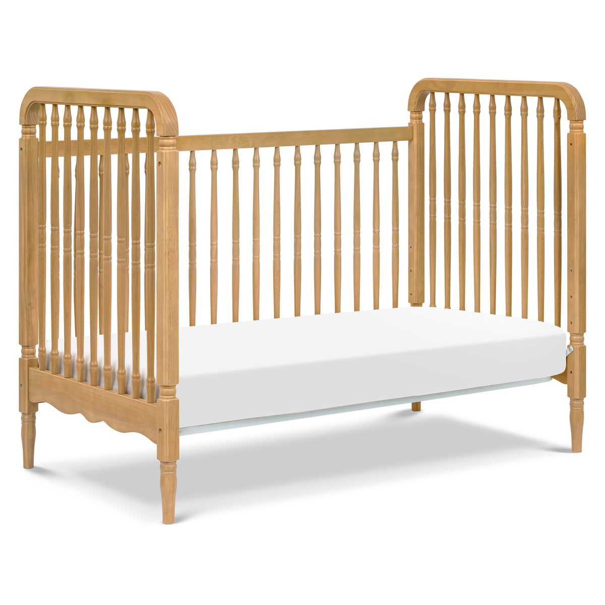 Liberty 3-in-1 Convertible Spindle Crib with Toddler Bed Conversion Kit in Honey