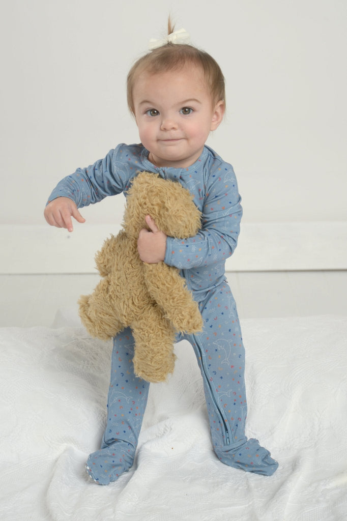 Aquarius Bamboo Footie for Baby, Star Sign Footie, Zodiac Bamboo Pjs