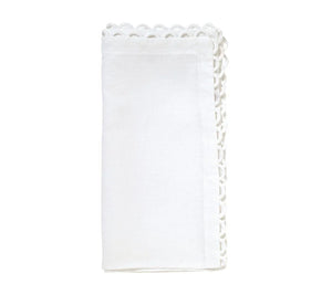 Loop Edge Napkin in White, Set of 4