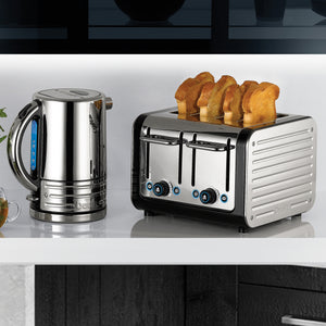 4 Slot Design Series Toaster in Black/Stainless Steel