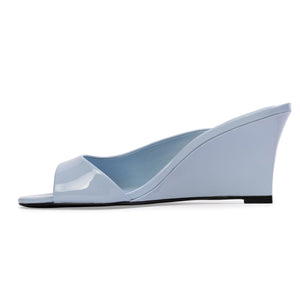 Arisha 70 Mule in Sky Blue Patent Leather