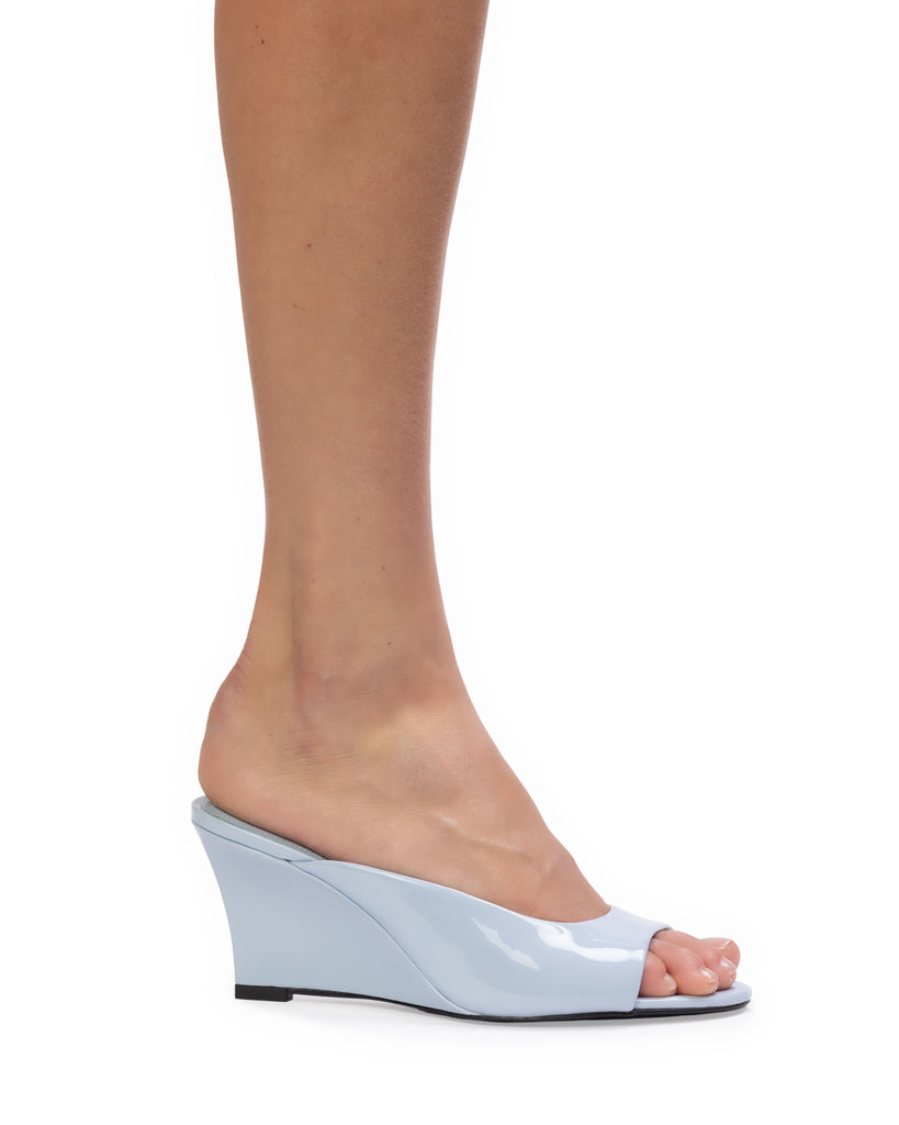Arisha 70 Mule in Sky Blue Patent Leather