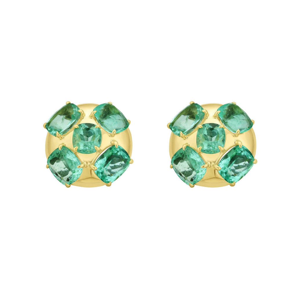 Arles Emerald Stud Earrings - Jewelry - RUCHI New York