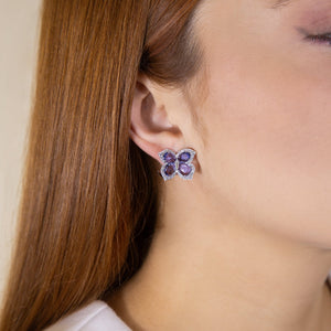Artemis Blue Sapphire and Diamond Earrings - Jewelry - RUCHI New York