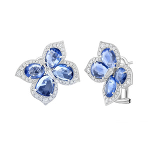 Artemis Blue Sapphire and Diamond Earrings - Jewelry - RUCHI New York