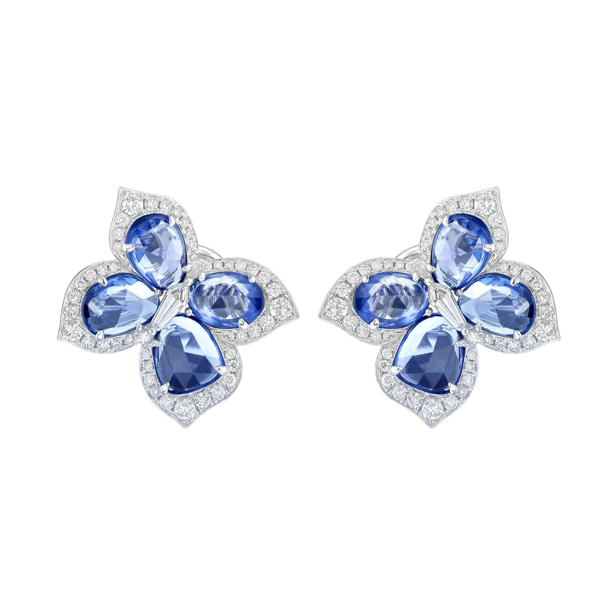 Artemis Blue Sapphire and Diamond Earrings - Jewelry - RUCHI New York