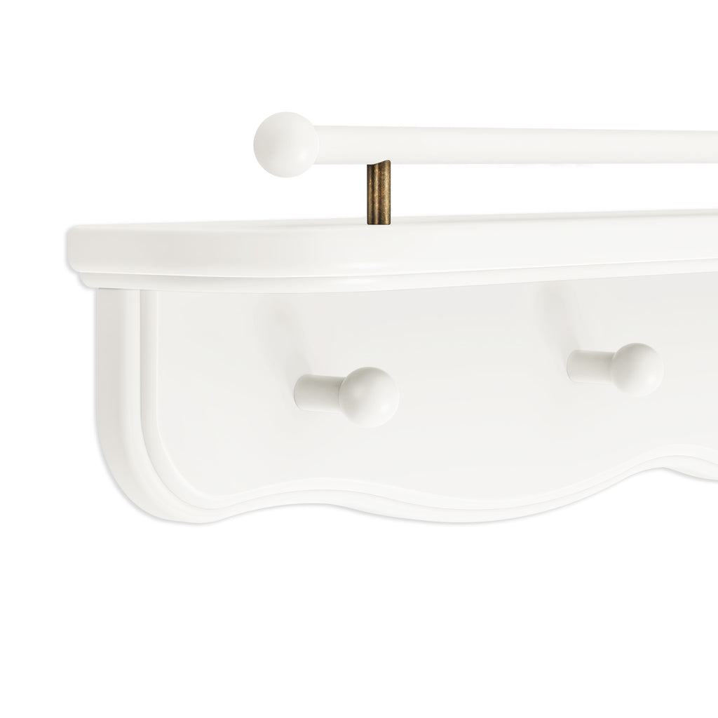 Liberty 31" Wall Shelf with Hooks in Warm White