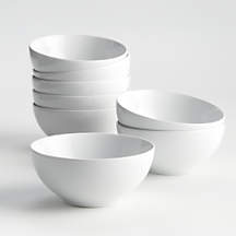 Aspen 7" Porcelain Cereal Bowls, Set of 8