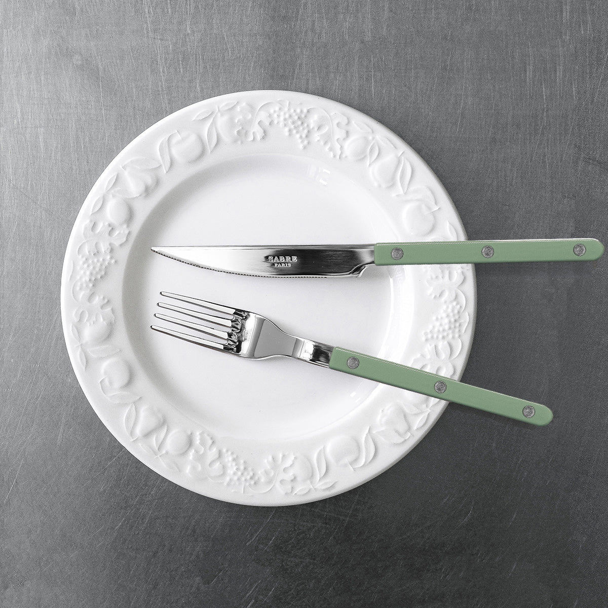 Bistrot Place Setting in Asparagus, Set of 5
