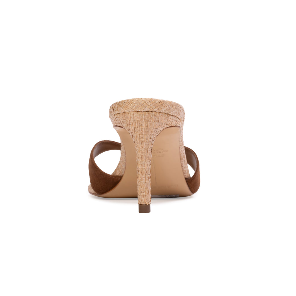 Aura 70 Mule in Raffia/Bourbon Suede