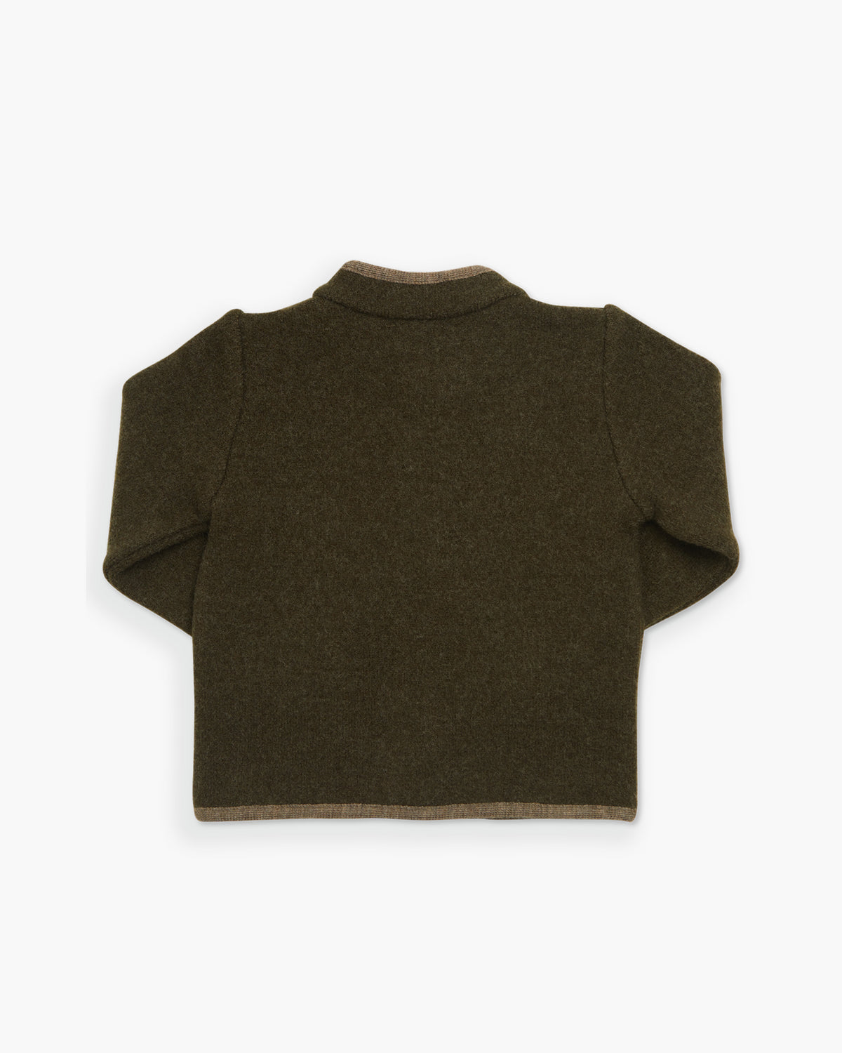 Back of kids' Austrian Wool Jacket Moss