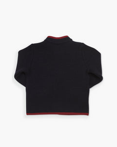 Back of Austrian Wool Jacket Navy for kids