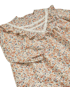 Avie Dress in Brown/Blue Liberty