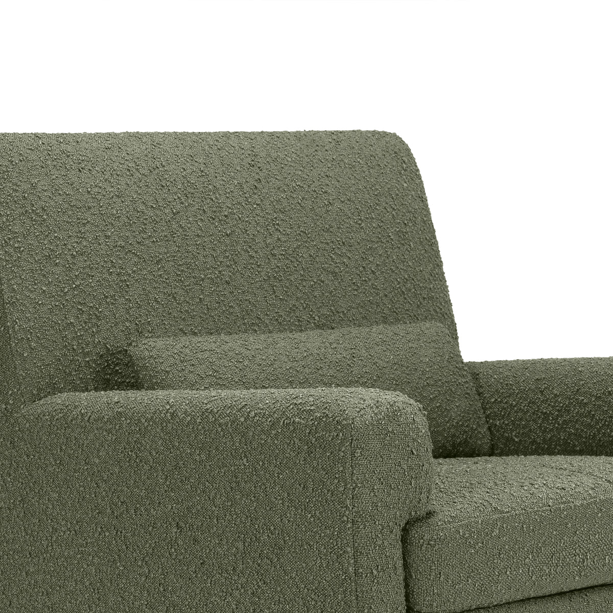 Sleepytime Rocker in Olive Boucle with Light Legs