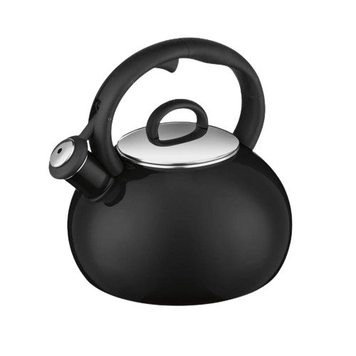 Aura 2 Quart Enamel Teakettle in Black