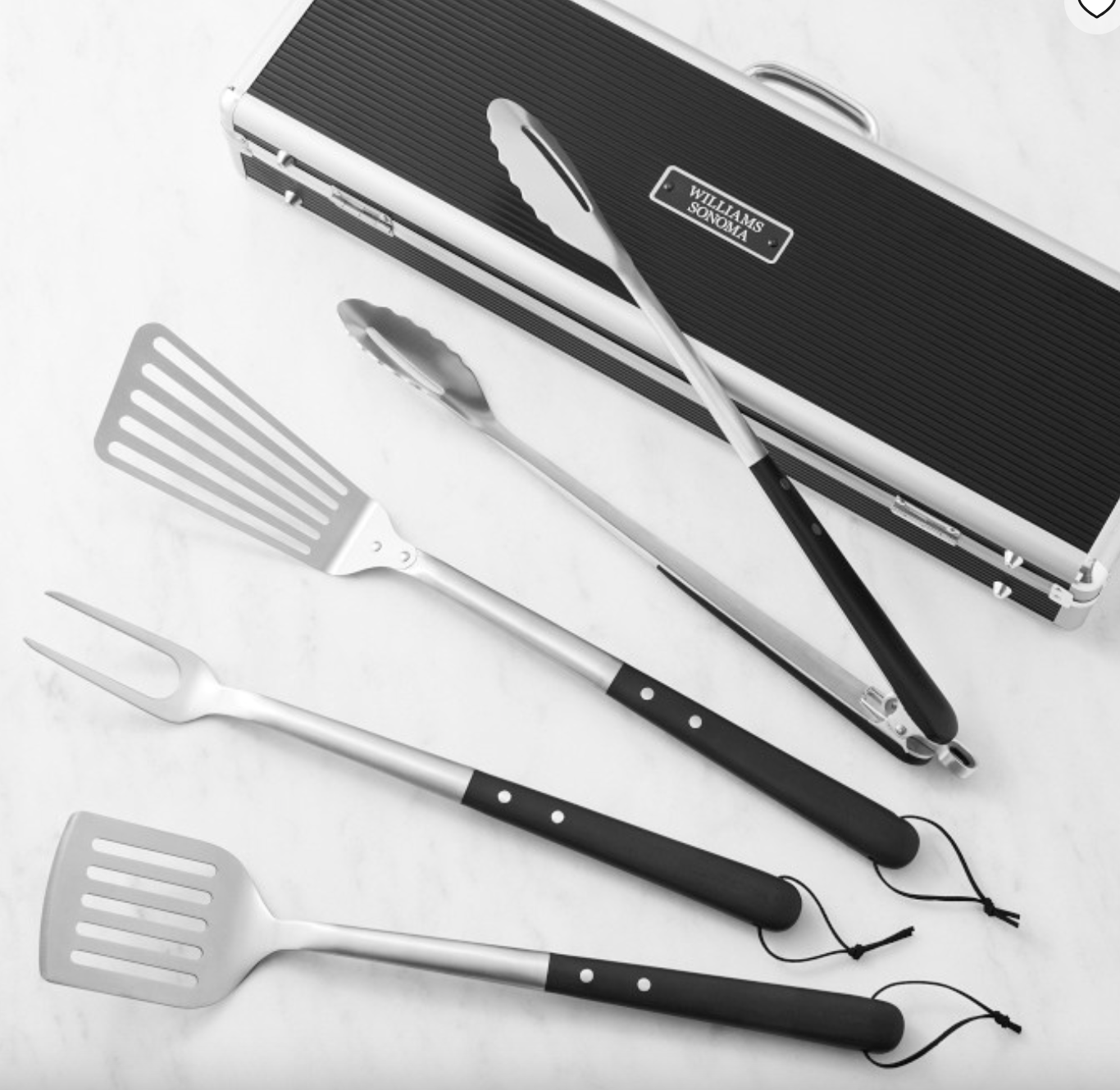 BBQ Tools with Fish Spatula in Case, Set of 4