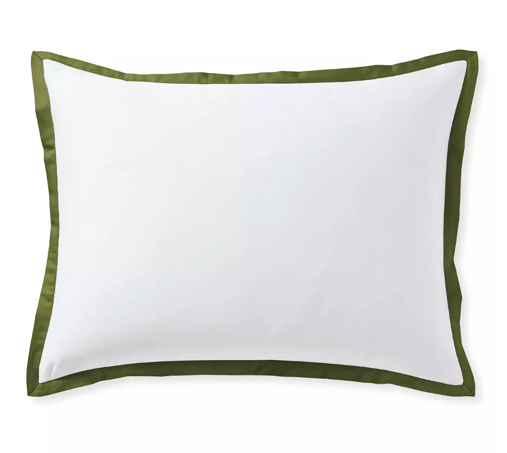 Border Frame Sateen Sham, Size: King, Color: "Grove"