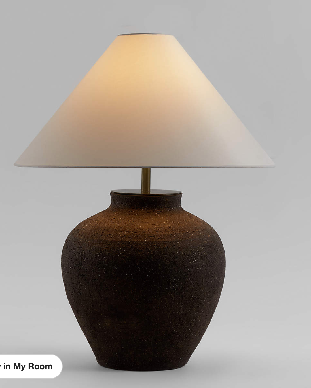 Corfu Black Table Lamp with Linen Taper Shade 26.6"