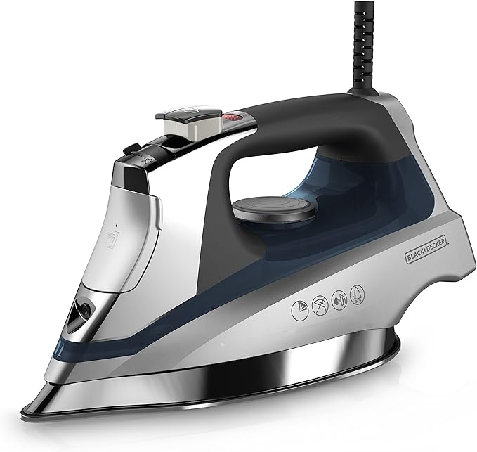 BLACK+DECKER Allure Professional Steam Iron, D3030, 30% More Steam, Precison Tip, Stainless Steel Soleplate, Vertical Steam Function