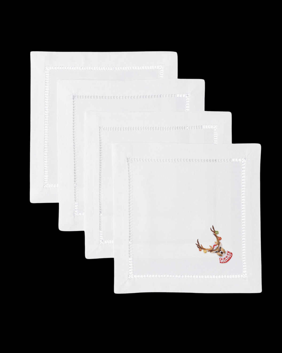 Ornament Antlers Cocktail Napkins, Set of 4