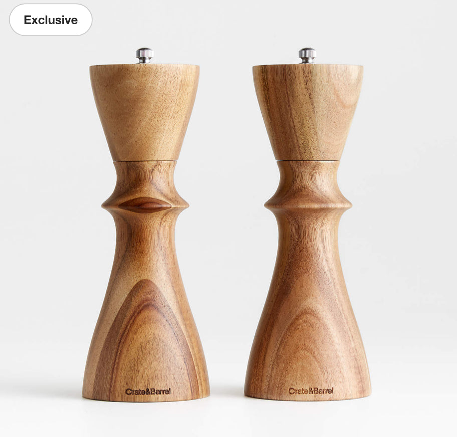 Aster Acacia Wooden Salt & Pepper Mill Grinder Set