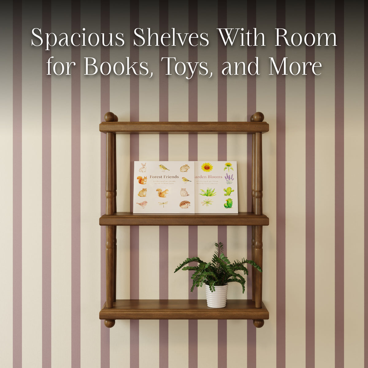 Liberty Tiered Wall Shelf in Natural Walnut