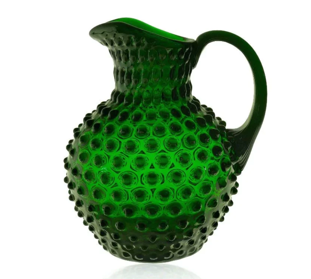 Dark Green Hobnail Jug