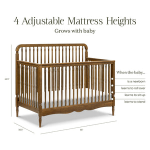 Liberty 4-in-1 Convertible Spindle Crib in Natural Walnut