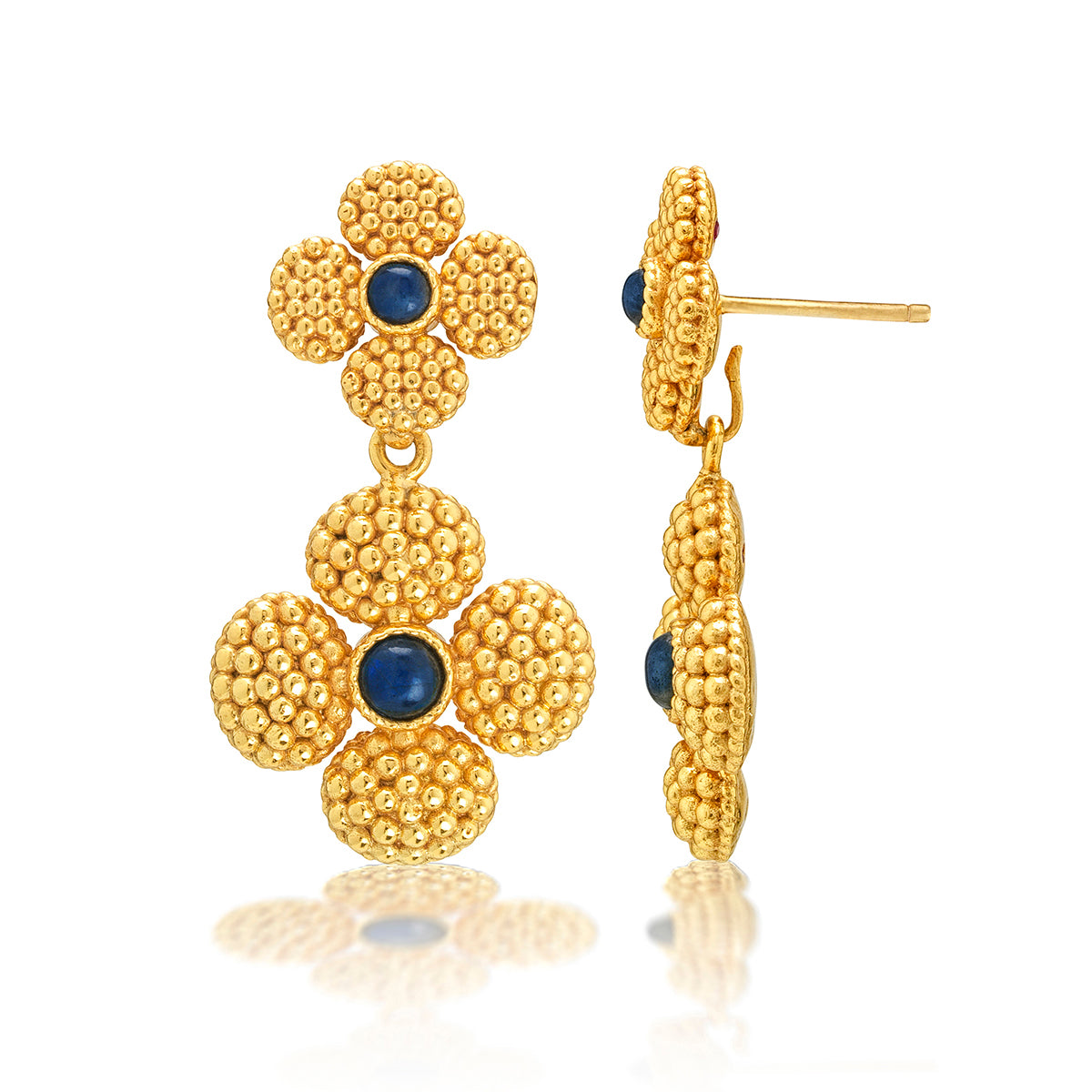 Berry Clover Convertible Duo Earrings in Blue Labradorite