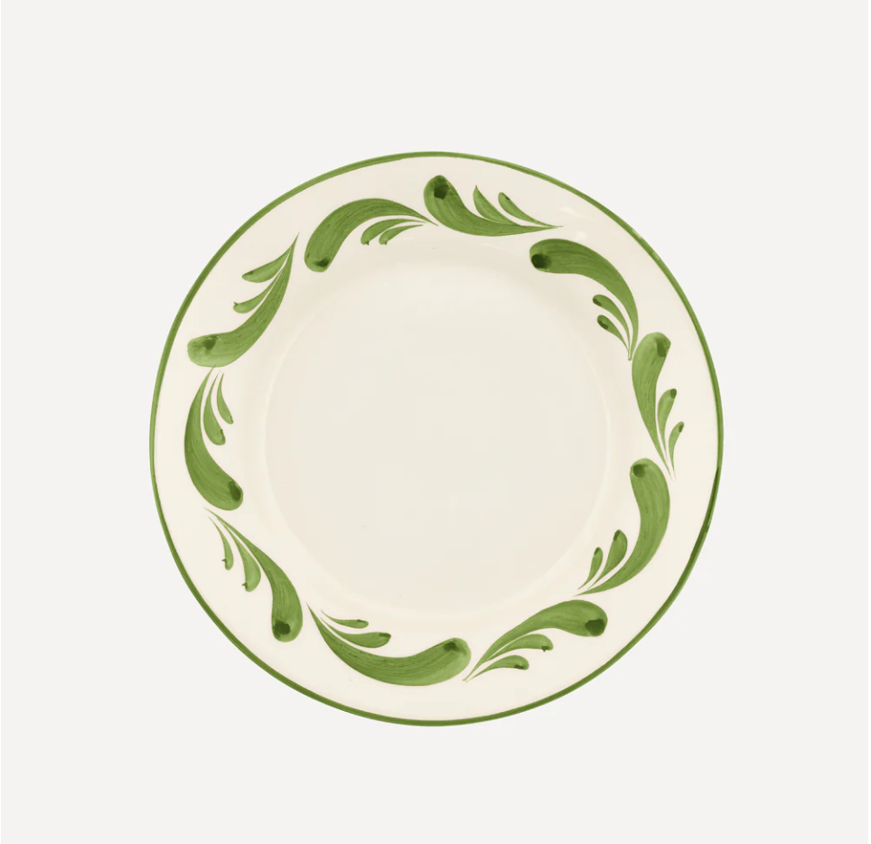 Celia Dinner Plate, Leaf Green : Set of 6