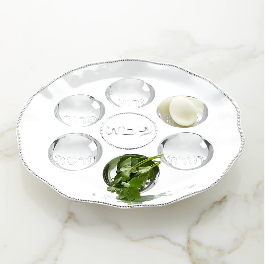 Beatriz Ball Judaica Seder Plate with Metal Pearls