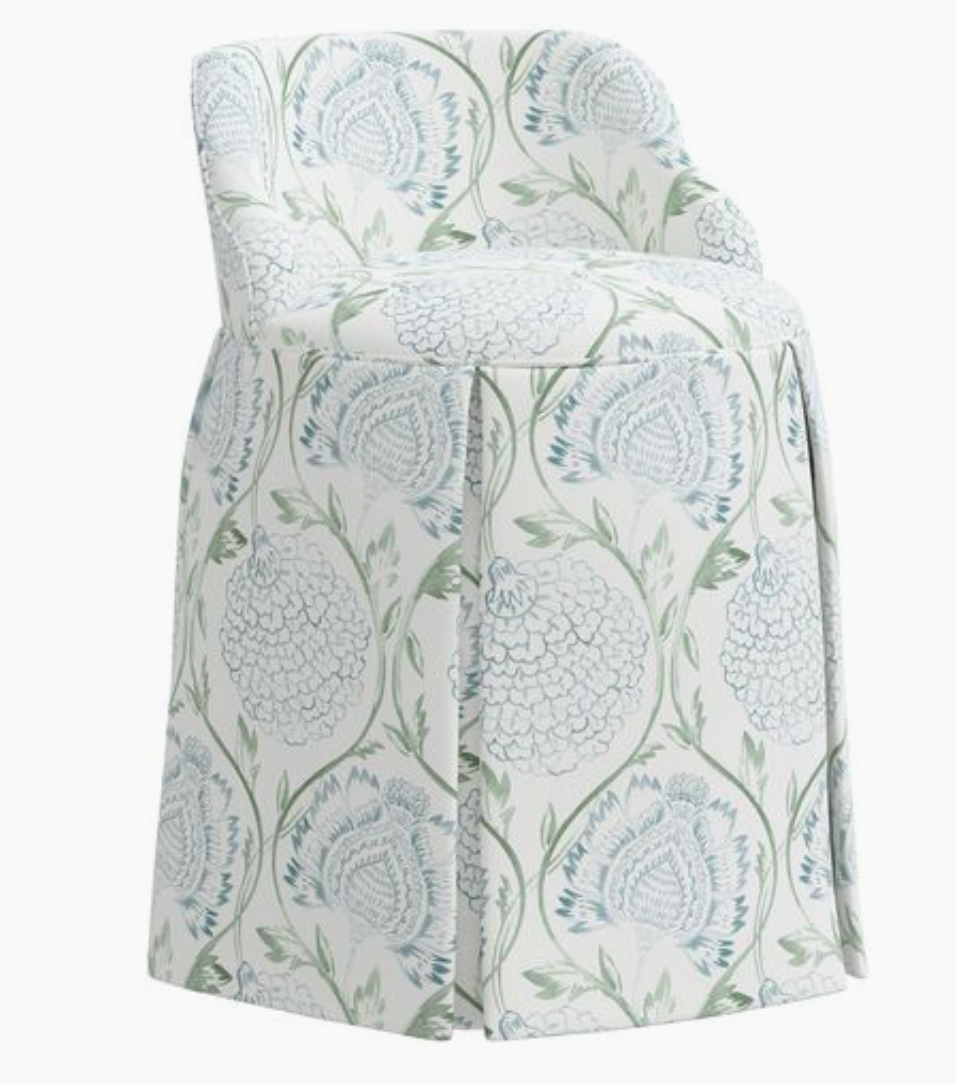 Addie Vanity Stool, Ranjit Floral