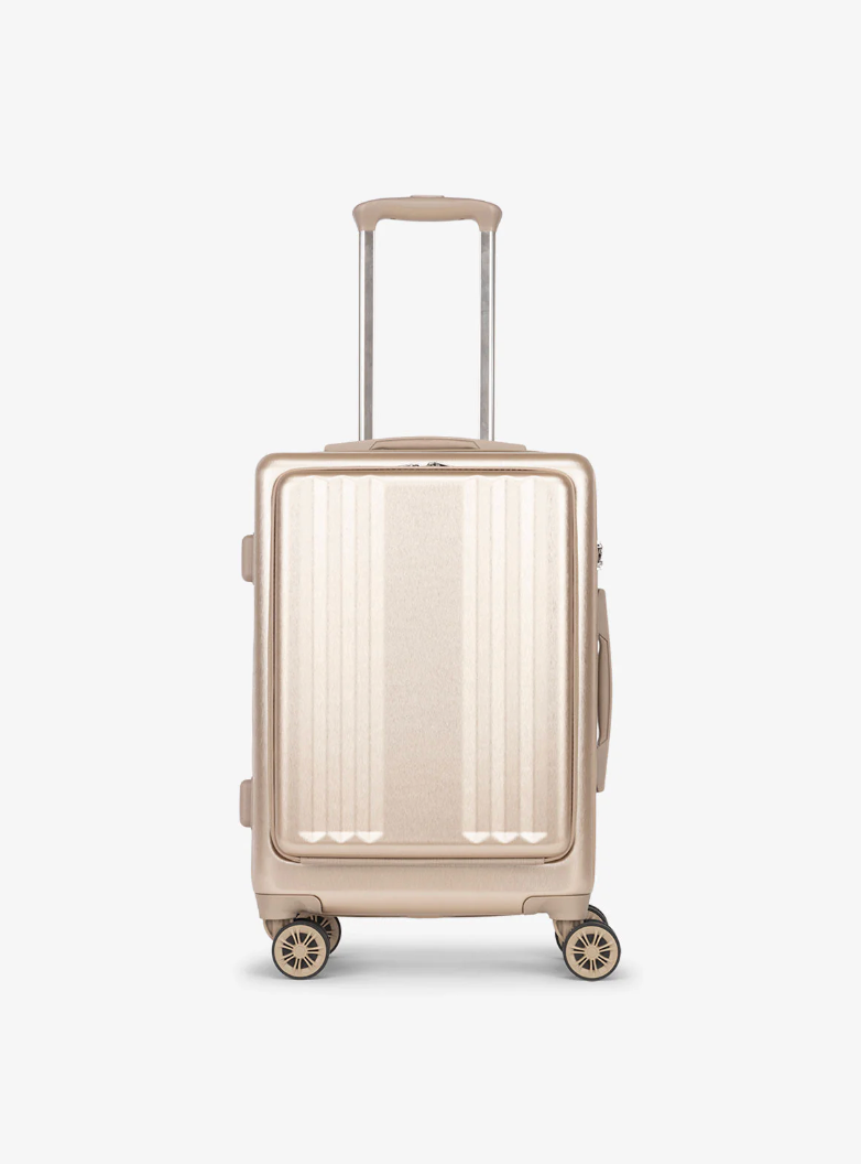 Ambeur Front Pocket Carry-On Luggage in Gold