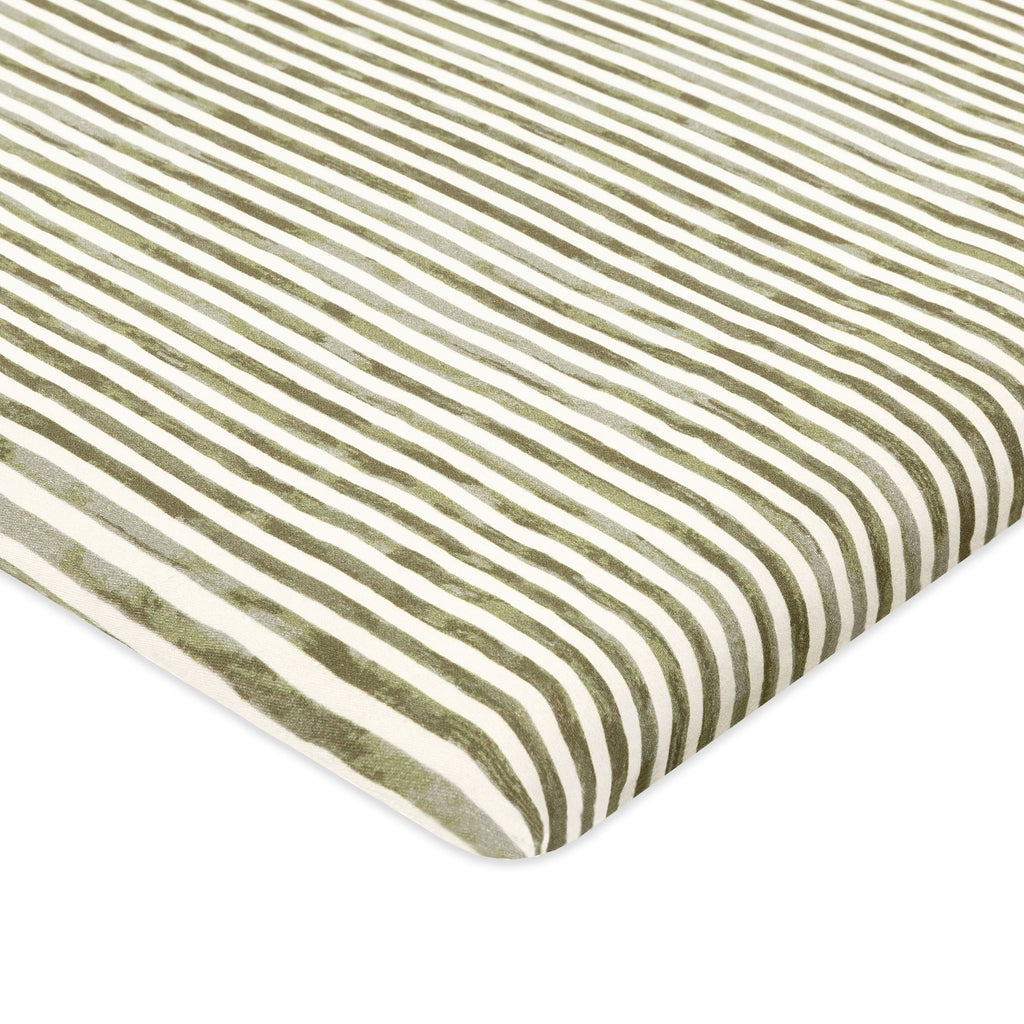 All-Stages® Bassinet Sheet in GOTS Certified Organic Brushed Cotton by Nate Berkus in Juniper Stripe