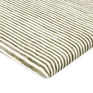 All-Stages® Bassinet Sheet in GOTS Certified Organic Brushed Cotton by Nate Berkus in Juniper Stripe