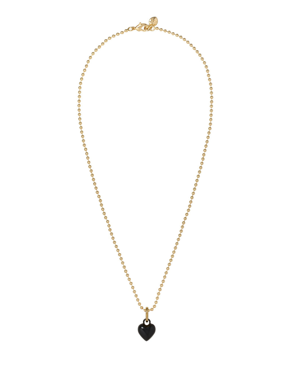 The Itsy Bitsy Puffy Heart Charm Necklace in Black